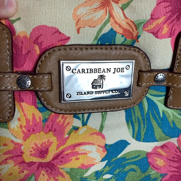 Caribbean Joe Island Supply Company Floral Printed Canvas Vacation Cruise Tote - Picture 7 of 8